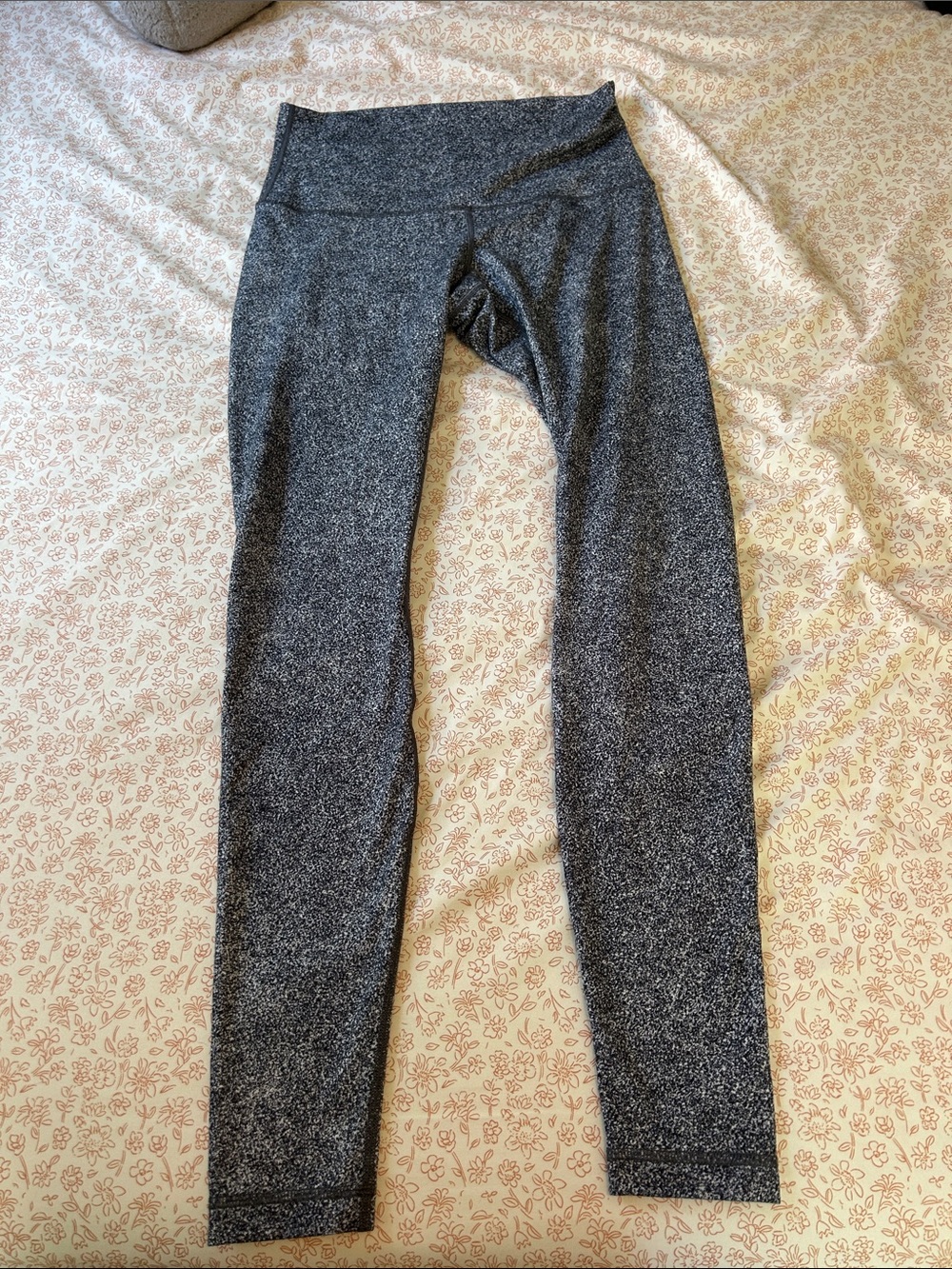 lululemon athletica Black Flecked Gray High-Rise Leggings